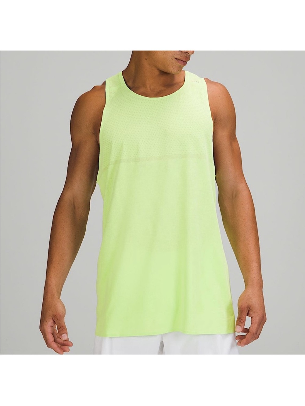 Lululemon Men's Fast and Free Singlet Breathable Performance Tank Top Neon Green - Picture 6 of 7